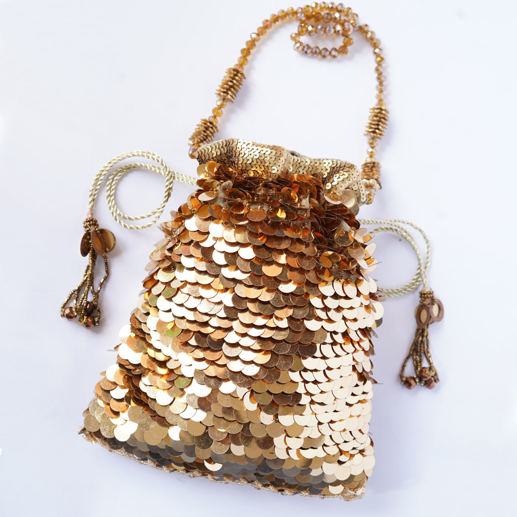 Glittery Gold Potli