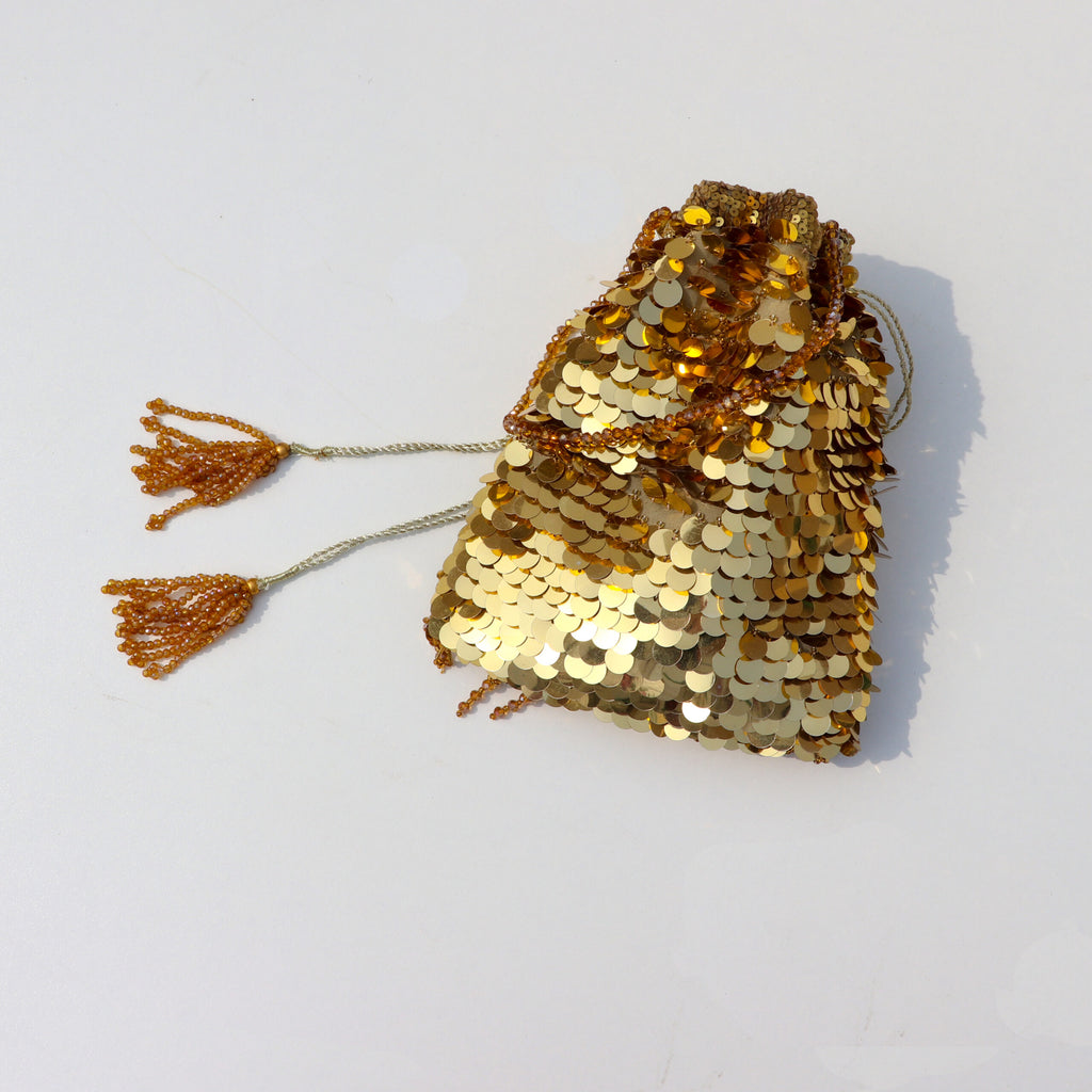 Glittery Gold Potli